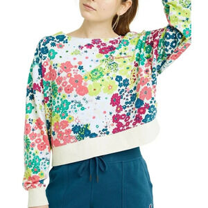 Champion Flower Power Campus French Terry Sweatshirt Size XL Multicolor Cozy